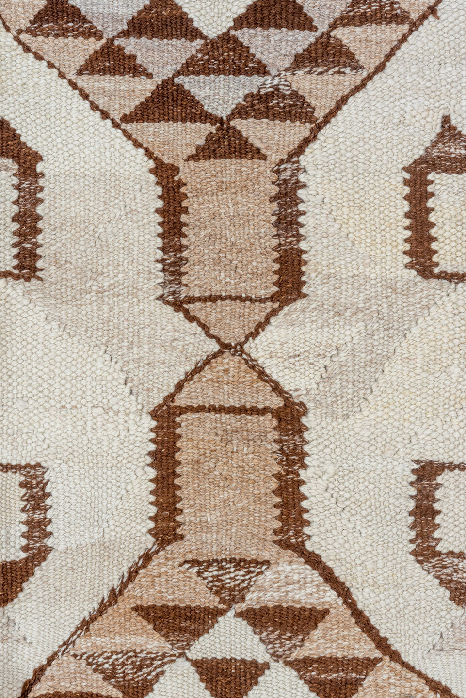 3' x 10' one-of-a-kind handmade vintage Kilim runner rug. Color palette: gray, light gray, brown, off-white, gainsboro