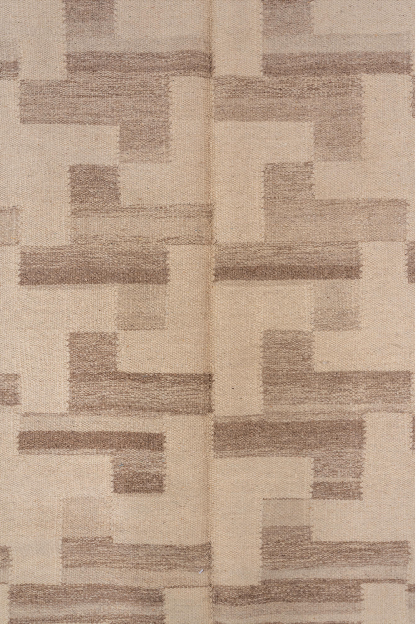 6' x 10' one-of-a-kind handmade vintage Kilim large size rug. Color palette: brown, gray, light gray, off-white, orange