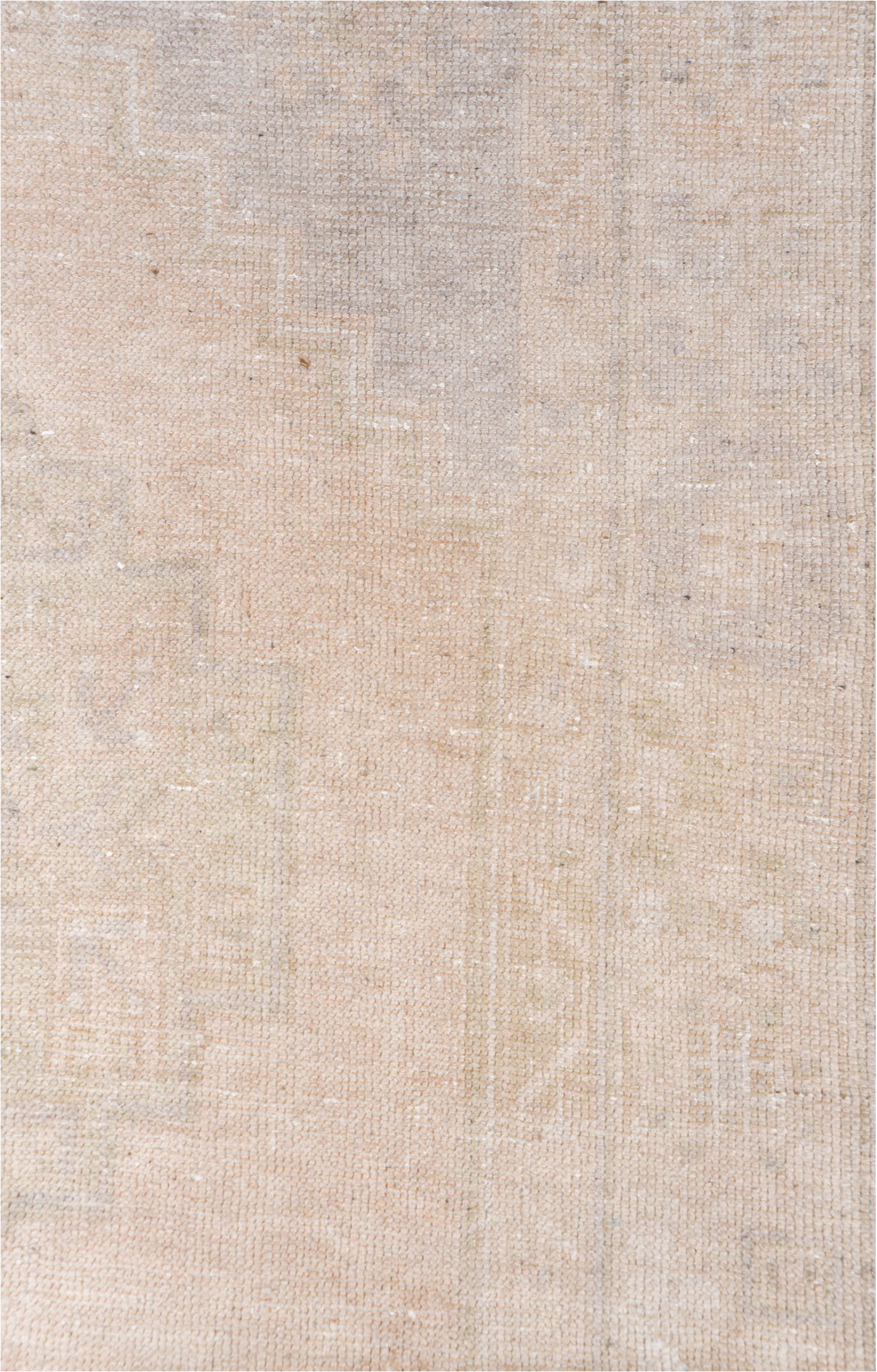 3' x 6' one-of-a-kind handmade vintage Oushak small size rug. Color palette: off-white, light gray, gray, pink, brown, white