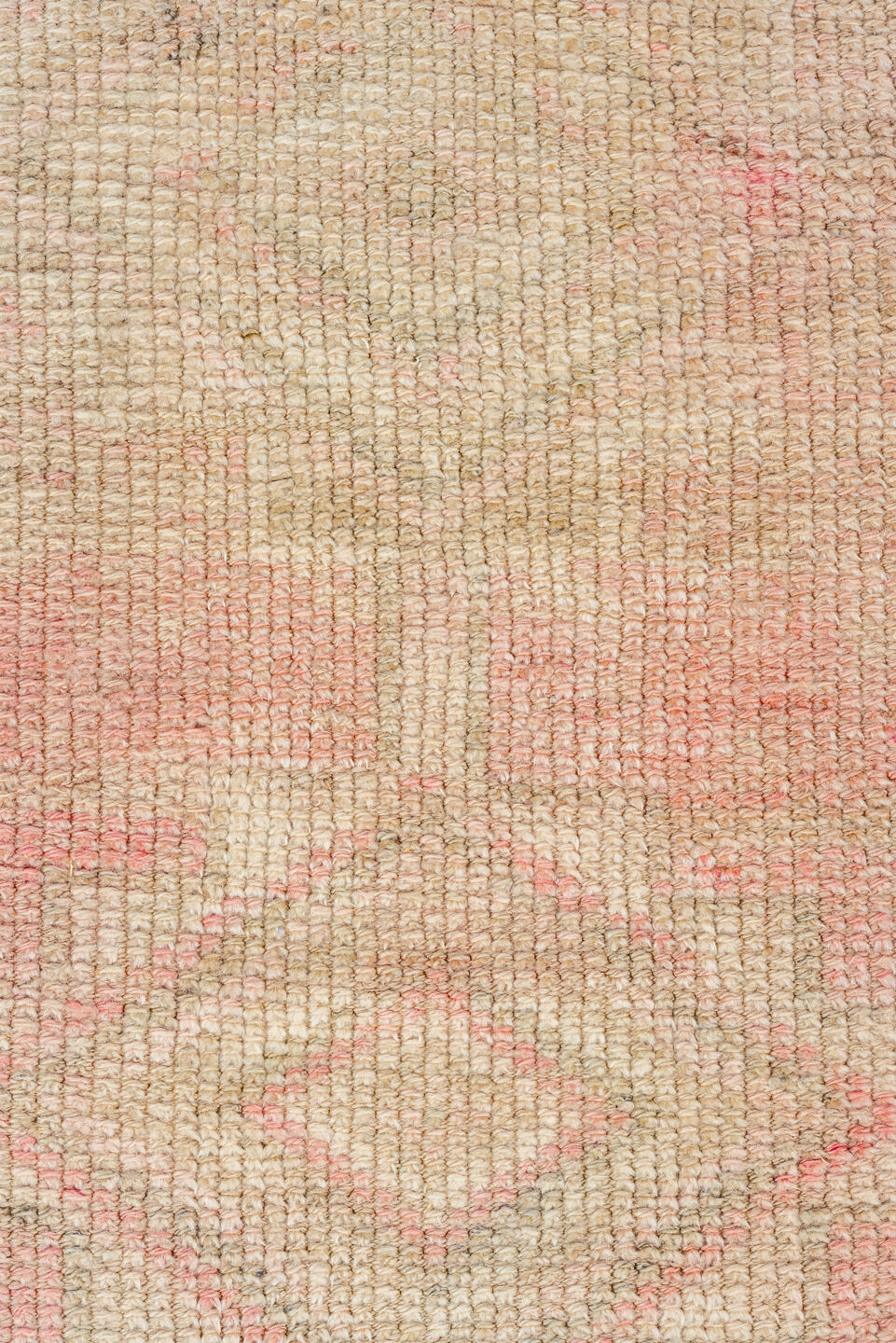 2' x 10' one-of-a-kind handmade vintage Kars runner rug. Color palette: orange, brown, off-white, pink, red, white, snow