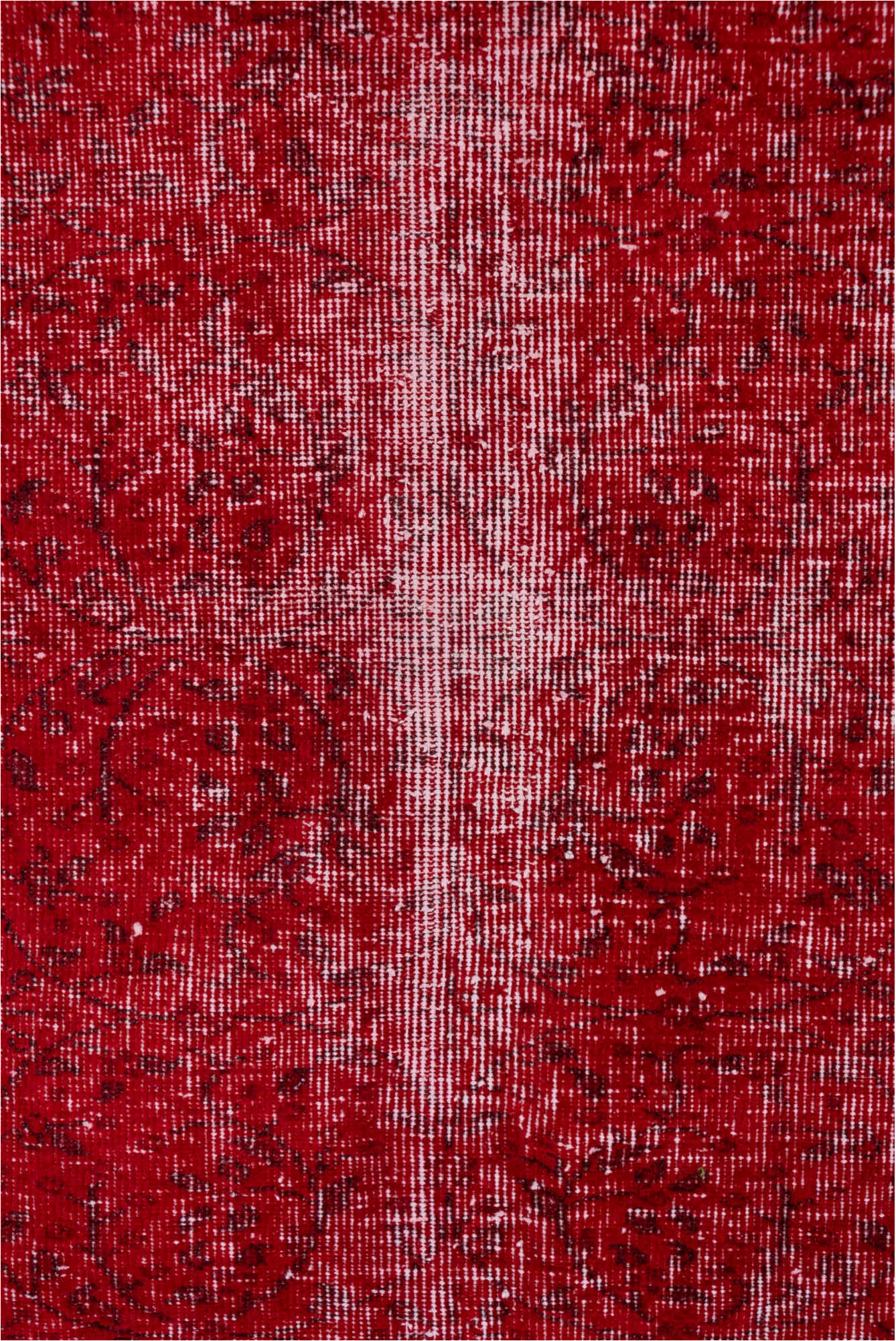 4' x 6' one-of-a-kind handmade vintage Overdyed small size rug. Color palette: brown, burgundy, pink, red, wine