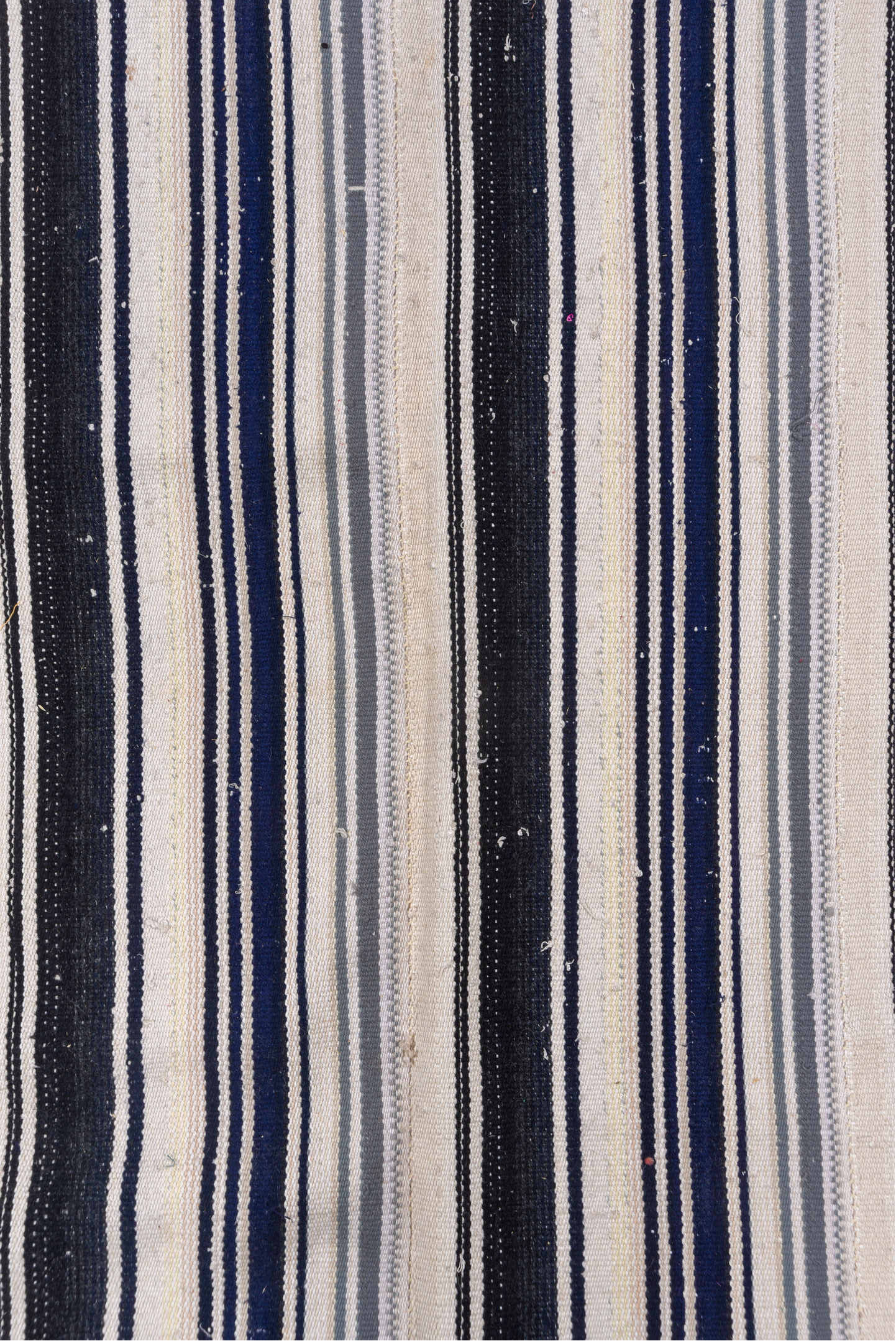 6' x 8' one-of-a-kind handmade vintage Flatweave medium size rug. Color palette: gray, blue, pink, off-white, light gray