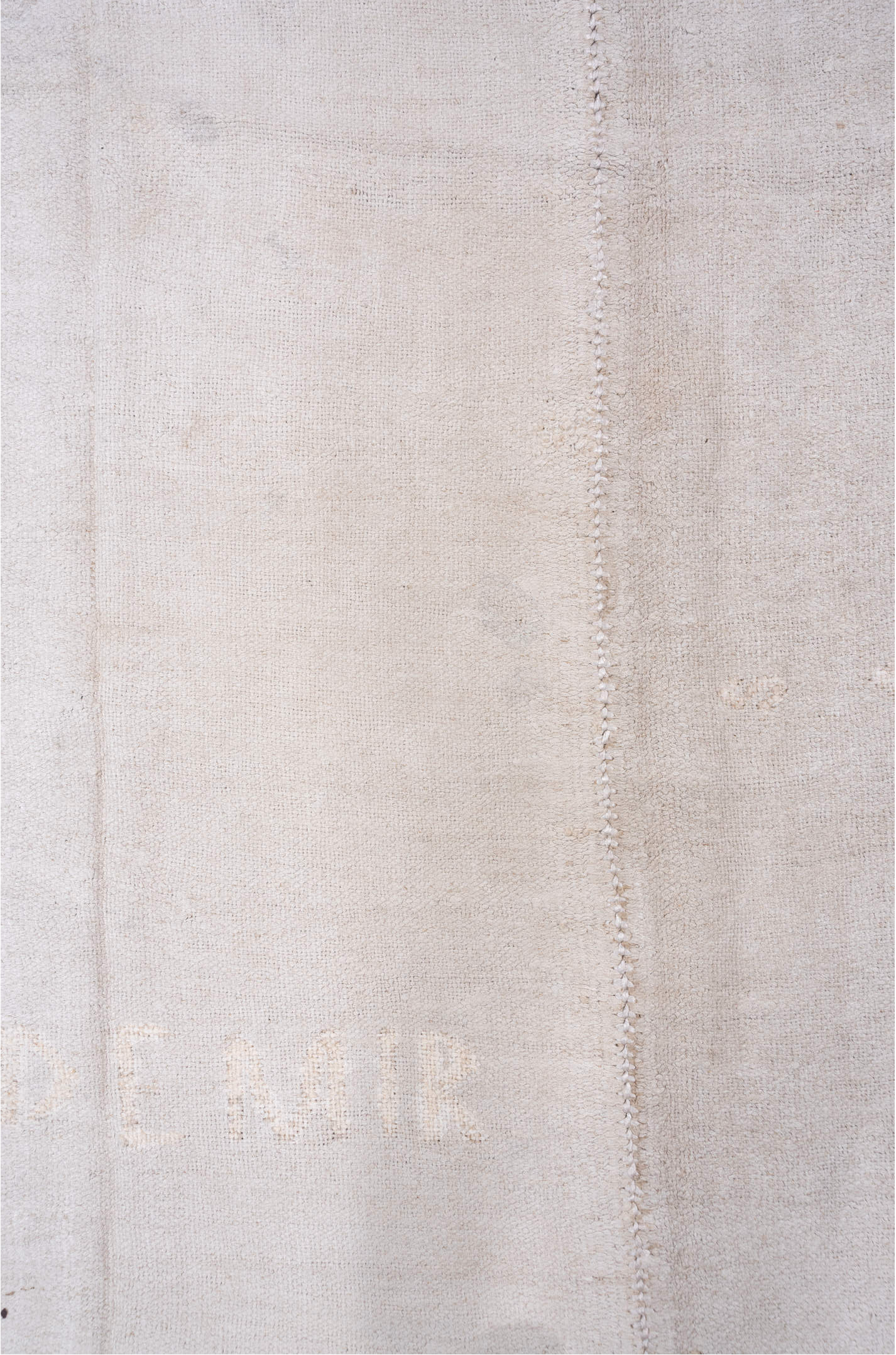 9' x 10' one-of-a-kind handmade vintage Hemp Kilim large size rug. Color palette: off-white, gray, light gray, pink