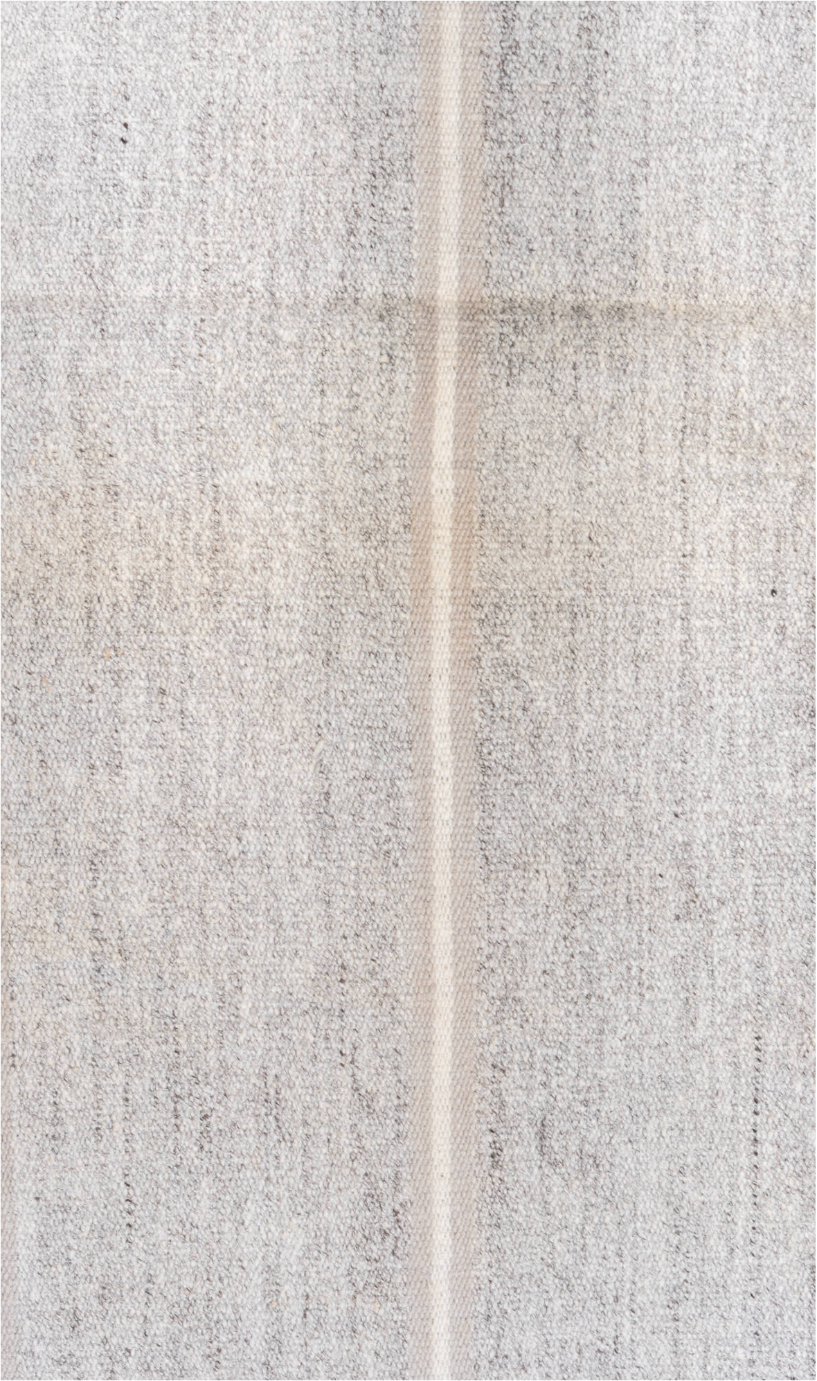 2' x 7' one-of-a-kind handmade vintage Flatweave runner rug. Color palette: dark gray, gainsboro, gray, light blue