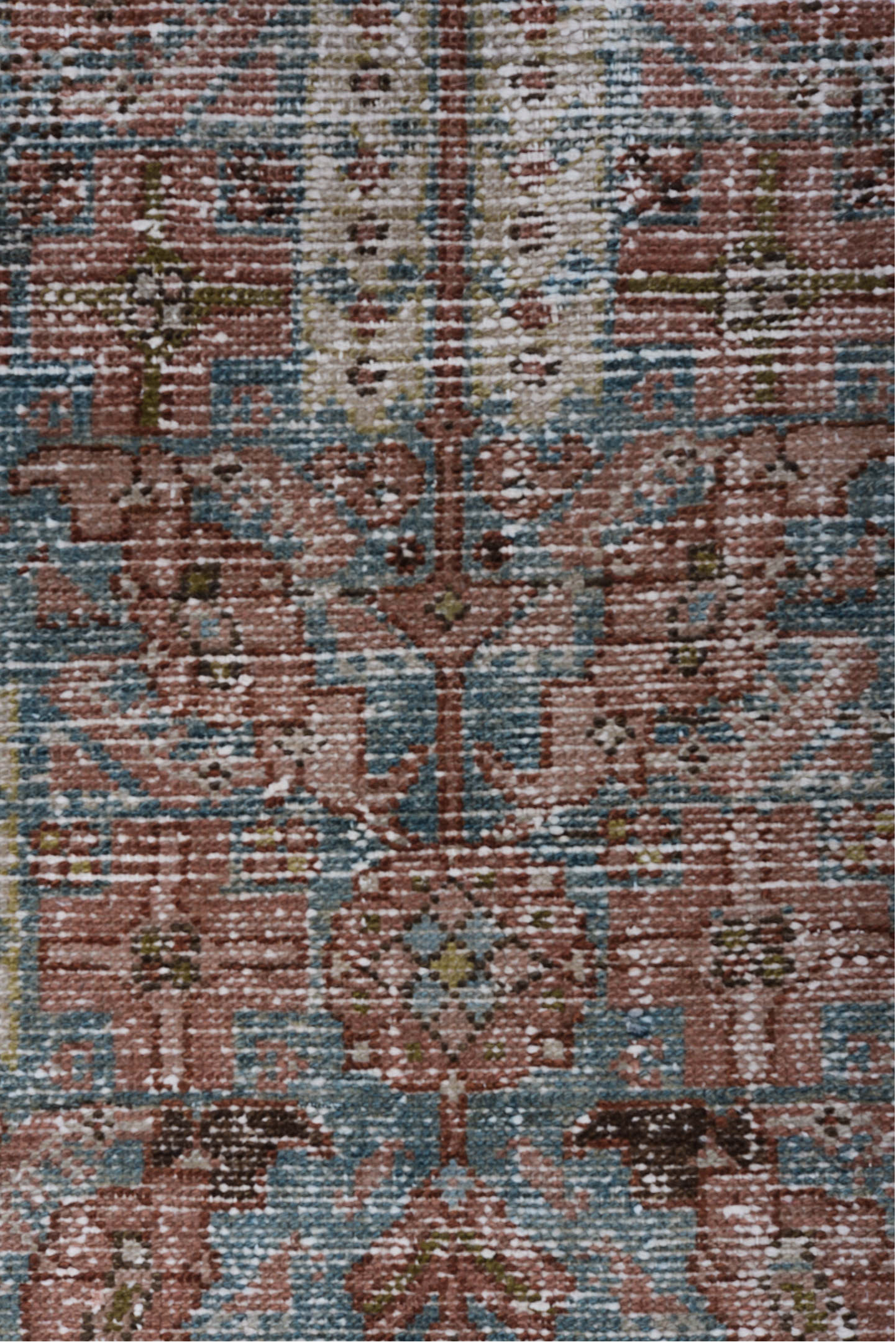 9' x 3' one-of-a-kind handmade vintage Malayer rug. Color palette: black, blue, brown, dark gray, dim gray, gray, light gray