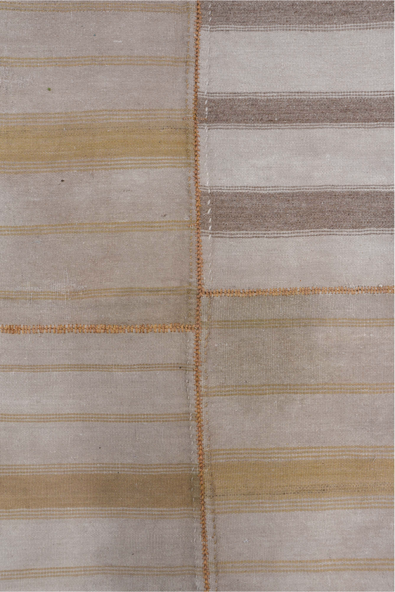 12' x 14' one-of-a-kind handmade vintage Flatweave oversize rug. Color palette: gray, light gray, pink, silver