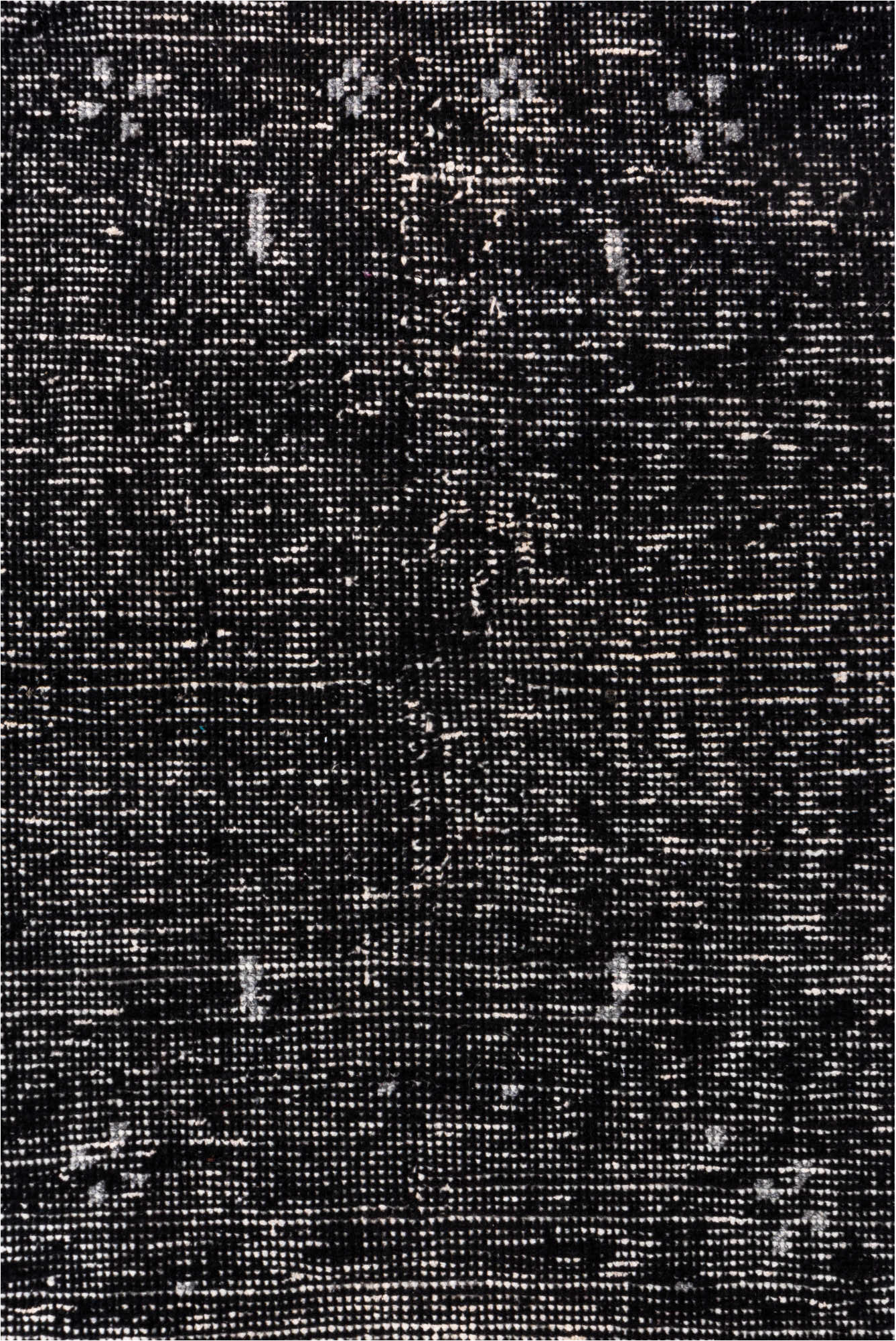 4' x 6' one-of-a-kind handmade vintage Overdyed small size rug. Color palette: gray, black, light gray, off-white, charcoal