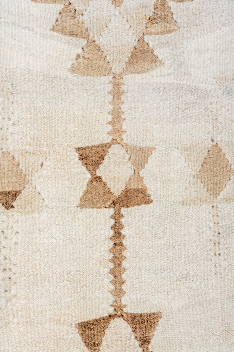 3' x 9' one-of-a-kind handmade vintage Kilim runner rug. Color palette: gray, light gray, off-white, brown, pink, orange