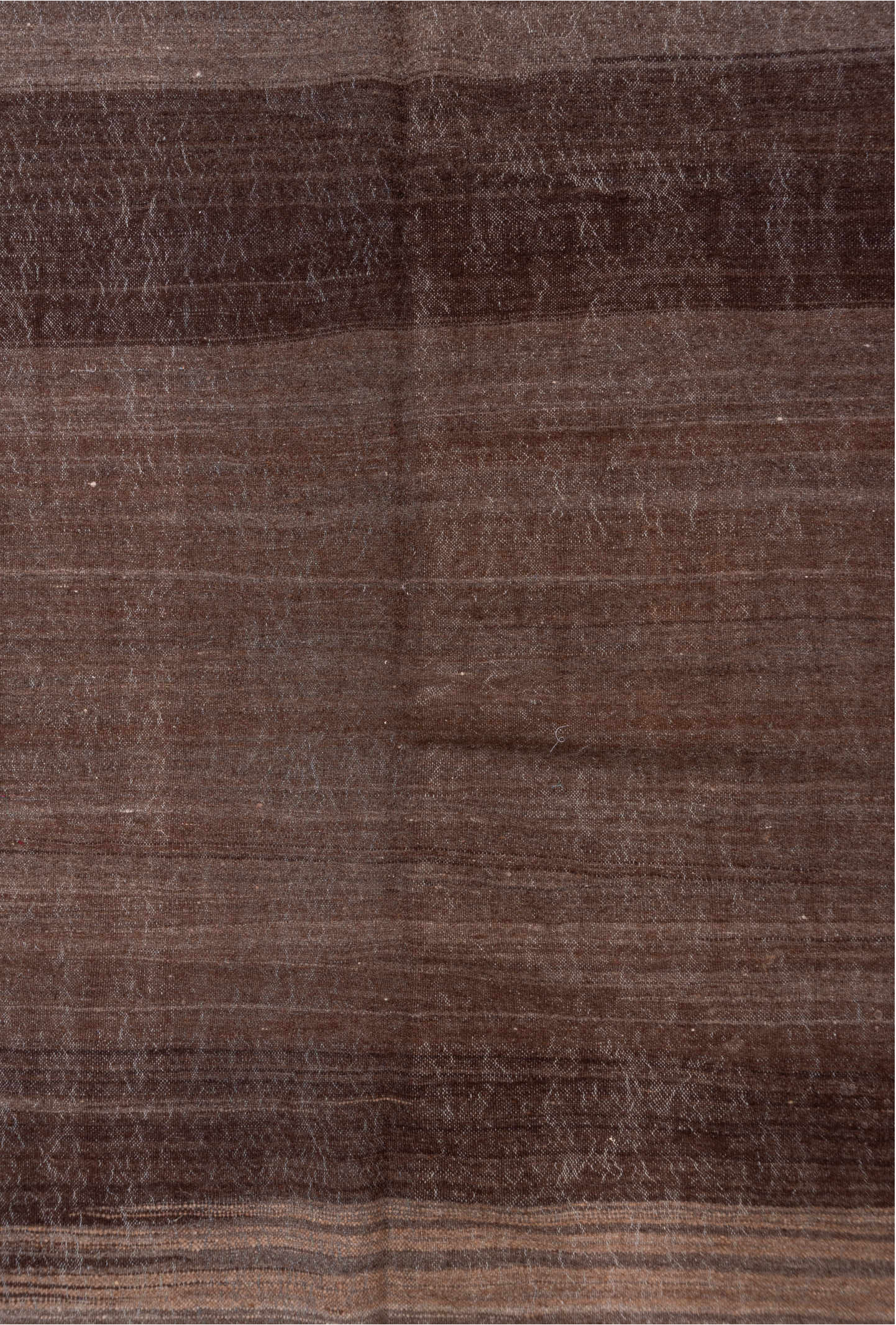 4' x 6' one-of-a-kind handmade vintage  small size rug. Color palette: brown, gray, pink, light gray, off-white, white, snow