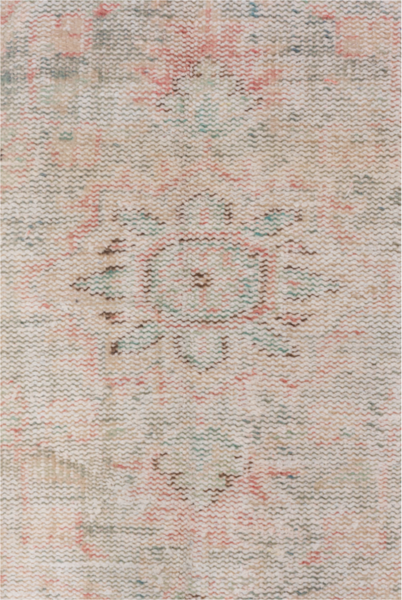 6' x 9' one-of-a-kind handmade vintage Oushak medium size rug. Color palette: dark gray, gray, light gray, linen, misty rose