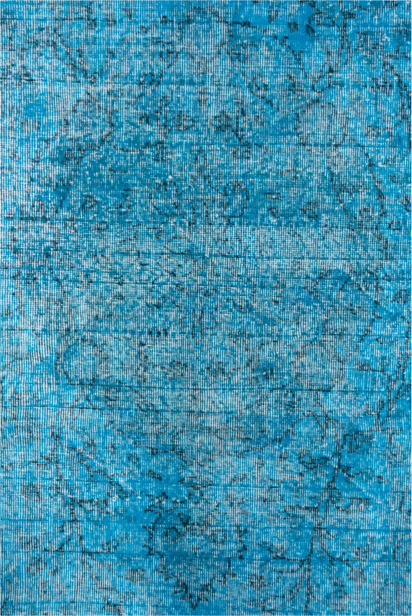 5' x 9' one-of-a-kind handmade vintage Overdyed medium size rug. Color palette: arapawa, blue, gray, light blue, light gray
