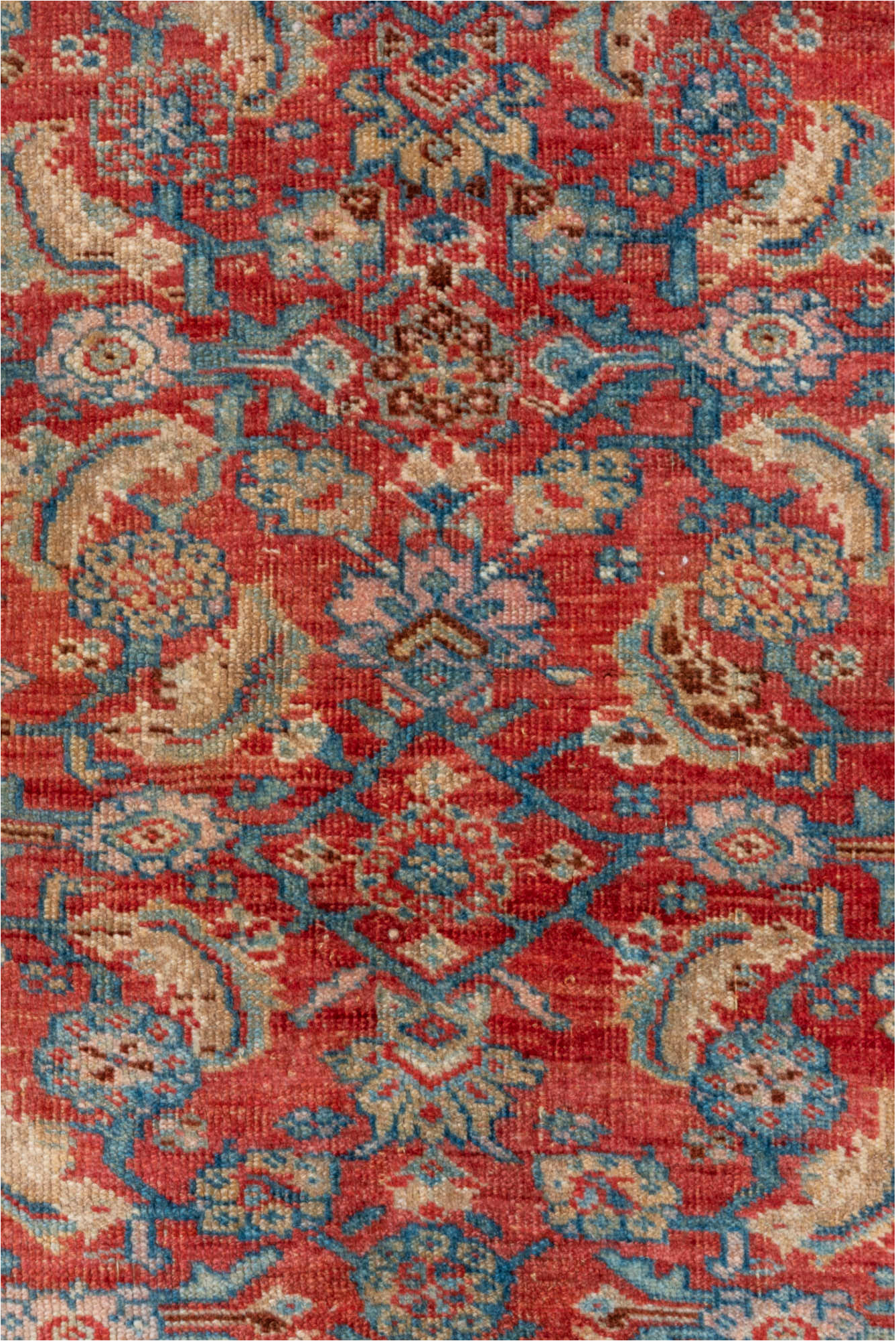 3' x 13' one-of-a-kind handmade vintage Bidjar runner rug. Color palette: gray, brown, red, pink, blue