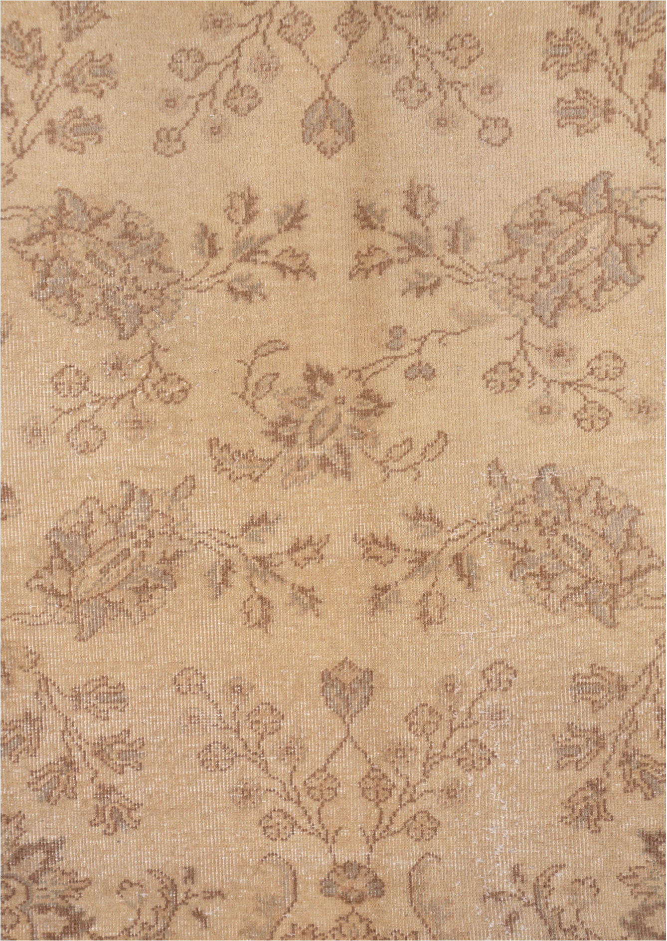 8' x 11' one-of-a-kind handmade vintage Sivas large size rug. Color palette: brown, off-white, orange, pink, tan