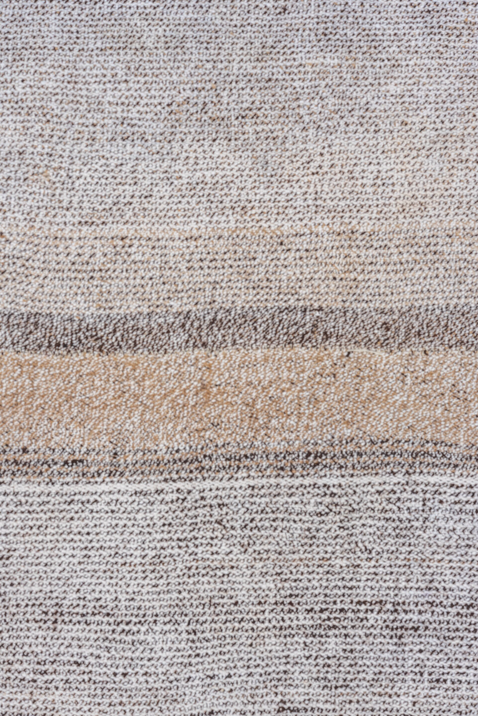 10' x 16' one-of-a-kind handmade vintage Flatweave rug. Color palette: gray, off-white, light gray, pink, dark gray