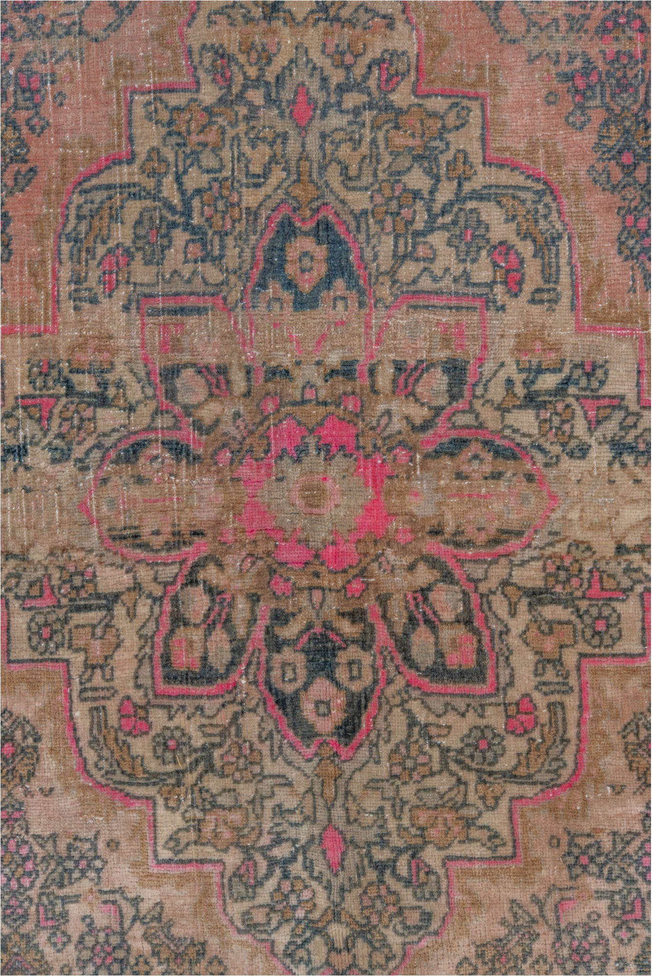 7' x 10' one-of-a-kind handmade vintage Bidjar large size rug. Color palette: blue, brown, dark gray, dim gray, gray