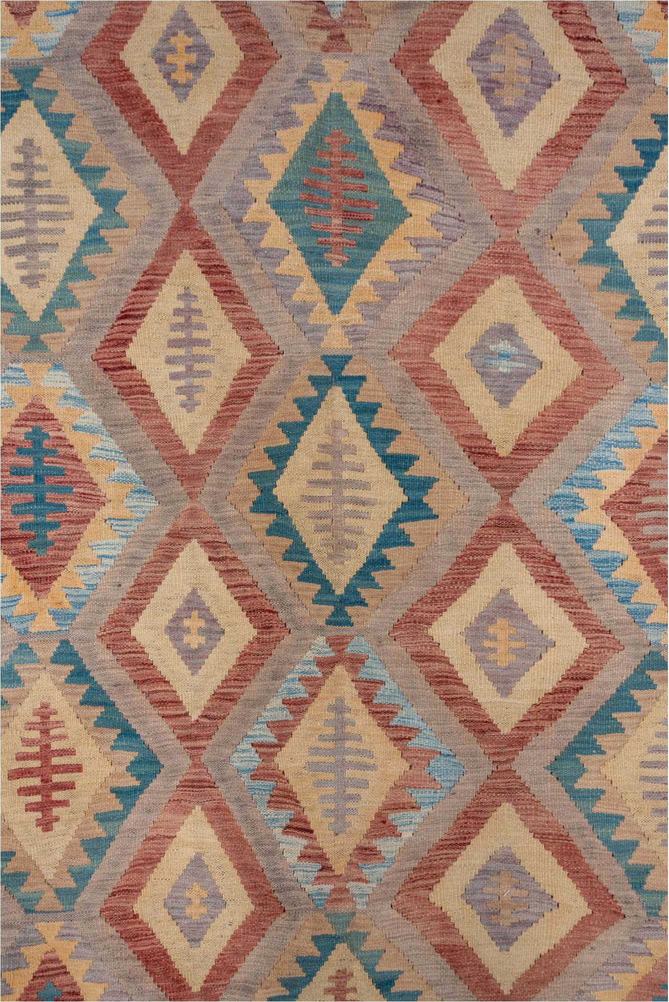 8' x 11' one-of-a-kind handmade vintage Kilim large size rug. Color palette: brown, dark gray, gray, light gray, orange