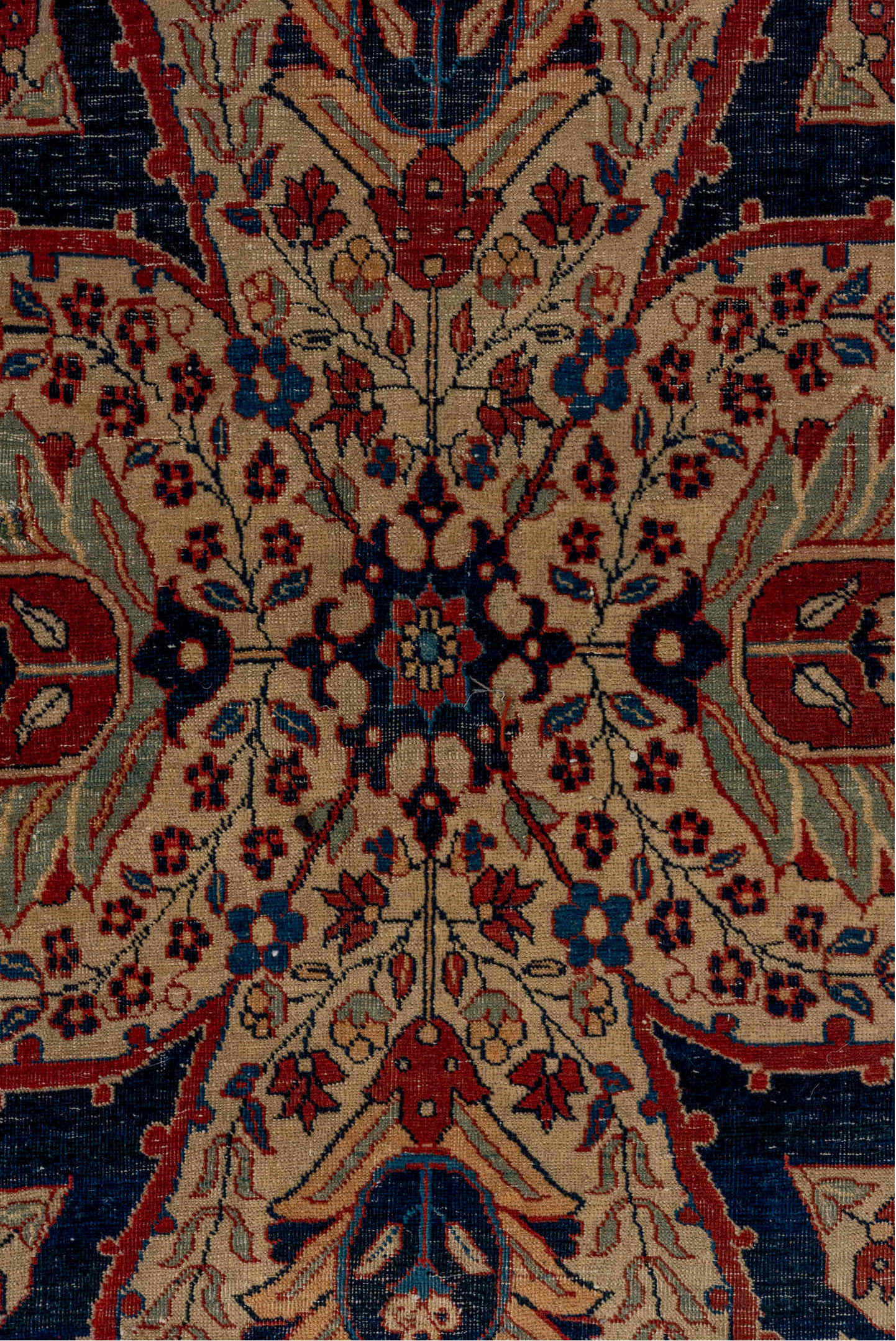 12' x 19' one-of-a-kind handmade vintage Tabriz oversize rug. Color palette: gray, black, blue, brown, pink, red, redwood