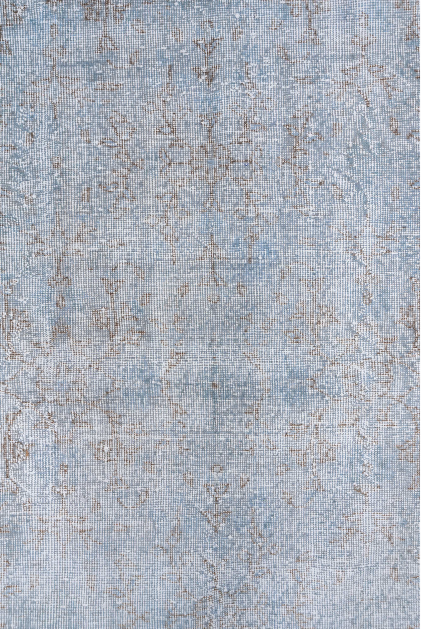 5' x 9' one-of-a-kind handmade vintage Overdyed medium size rug. Color palette: alice blue, dark gray, gainsboro