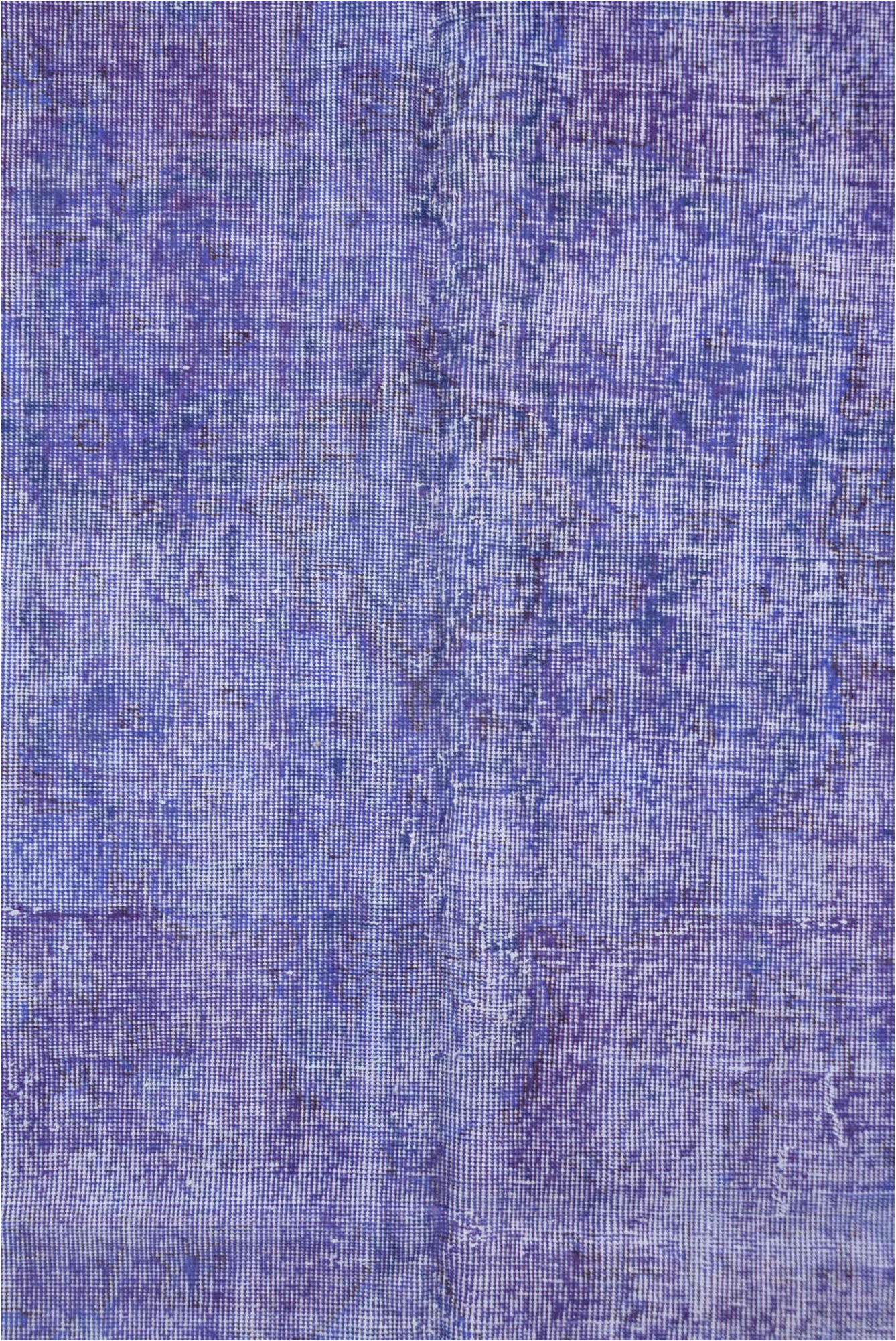 6' x 9' one-of-a-kind handmade vintage Overdyed medium size rug. Color palette: light blue, light gray, off-white, pink