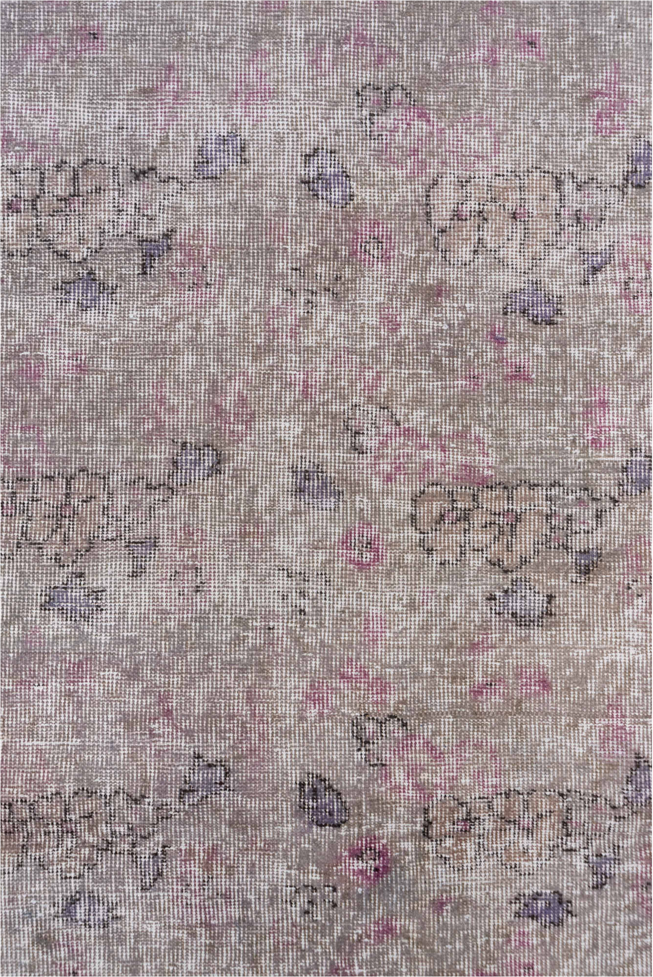 2' x 8' one-of-a-kind handmade vintage Overdyed runner rug. Color palette: dark gray, dim gray, gray, light gray, off-white