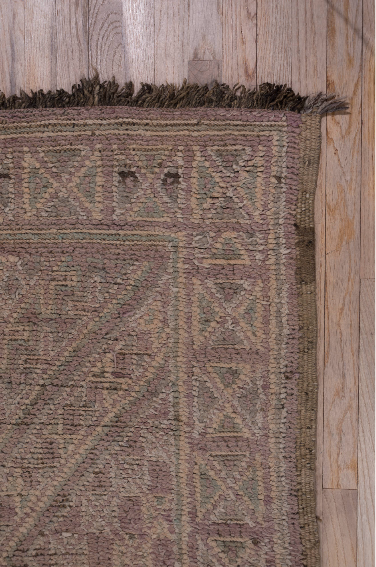 6' x 11' one-of-a-kind handmade vintage Moroccan large size rug. Color palette: brown, dark gray, gray, light gray