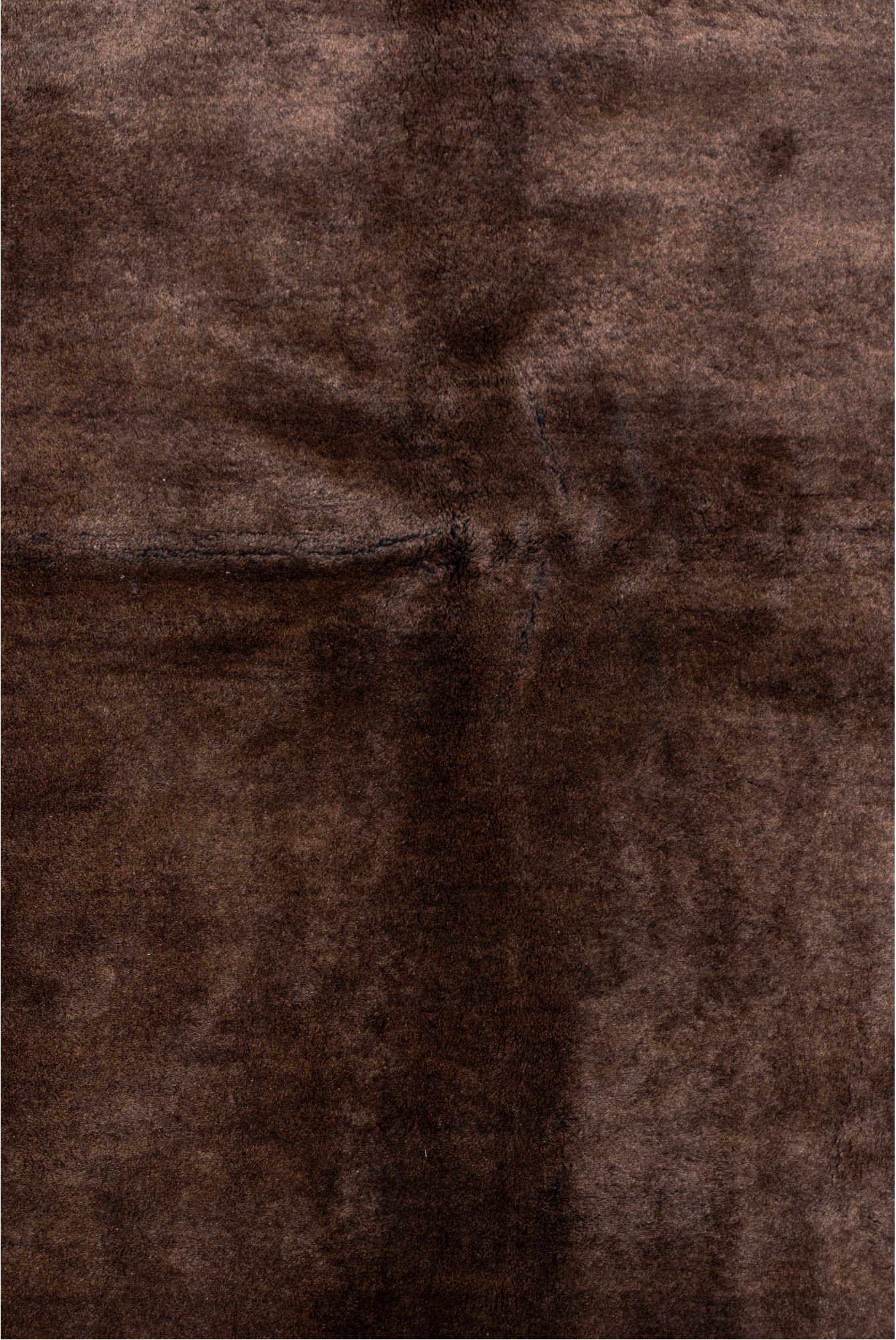 6' x 9' one-of-a-kind handmade vintage Overdyed medium size rug. Color palette: black, brown, gray, off-white, redwood, snow