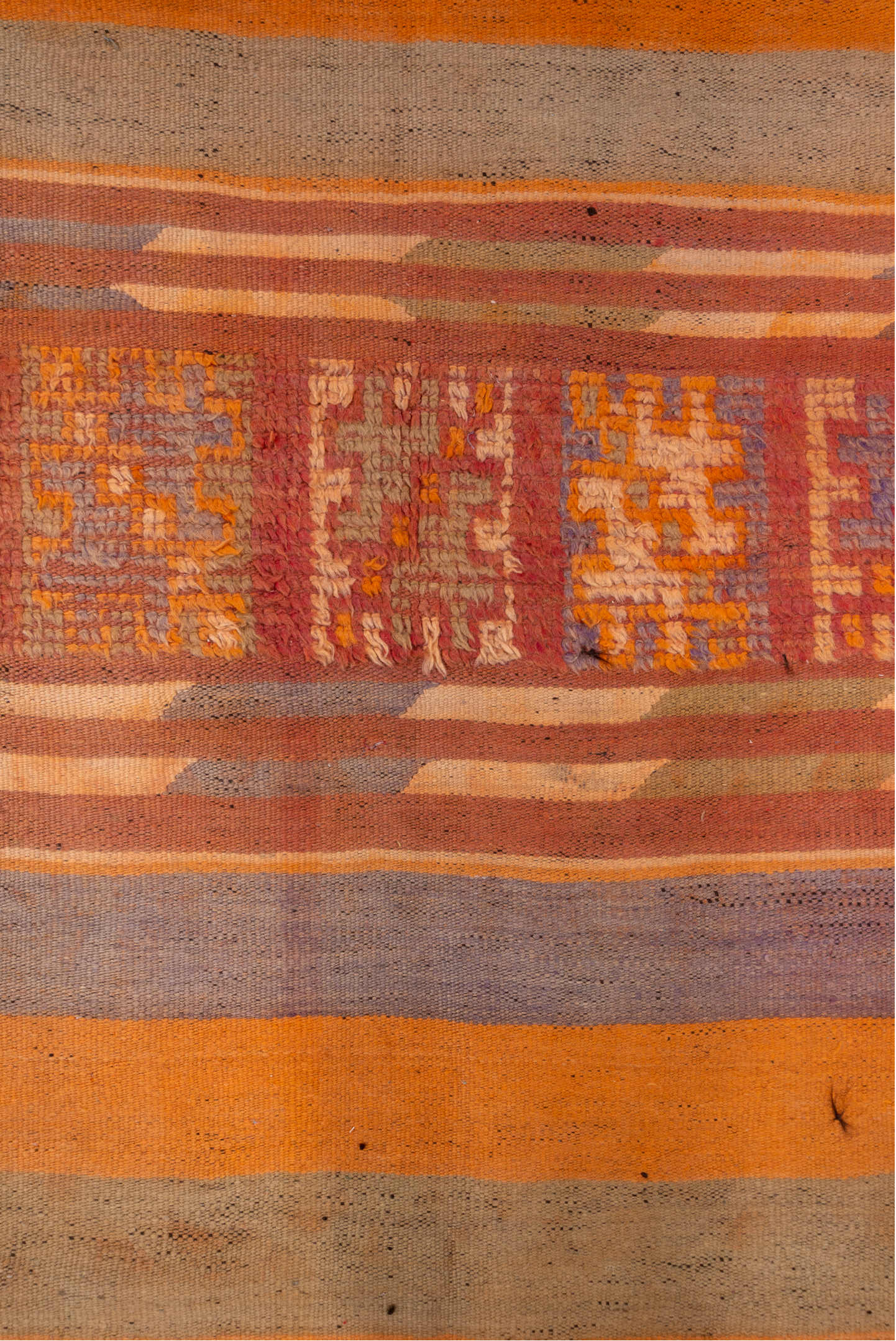 6' x 11' one-of-a-kind handmade vintage Moroccan large size rug. Color palette: pink, brown, orange, red, gray, light gray