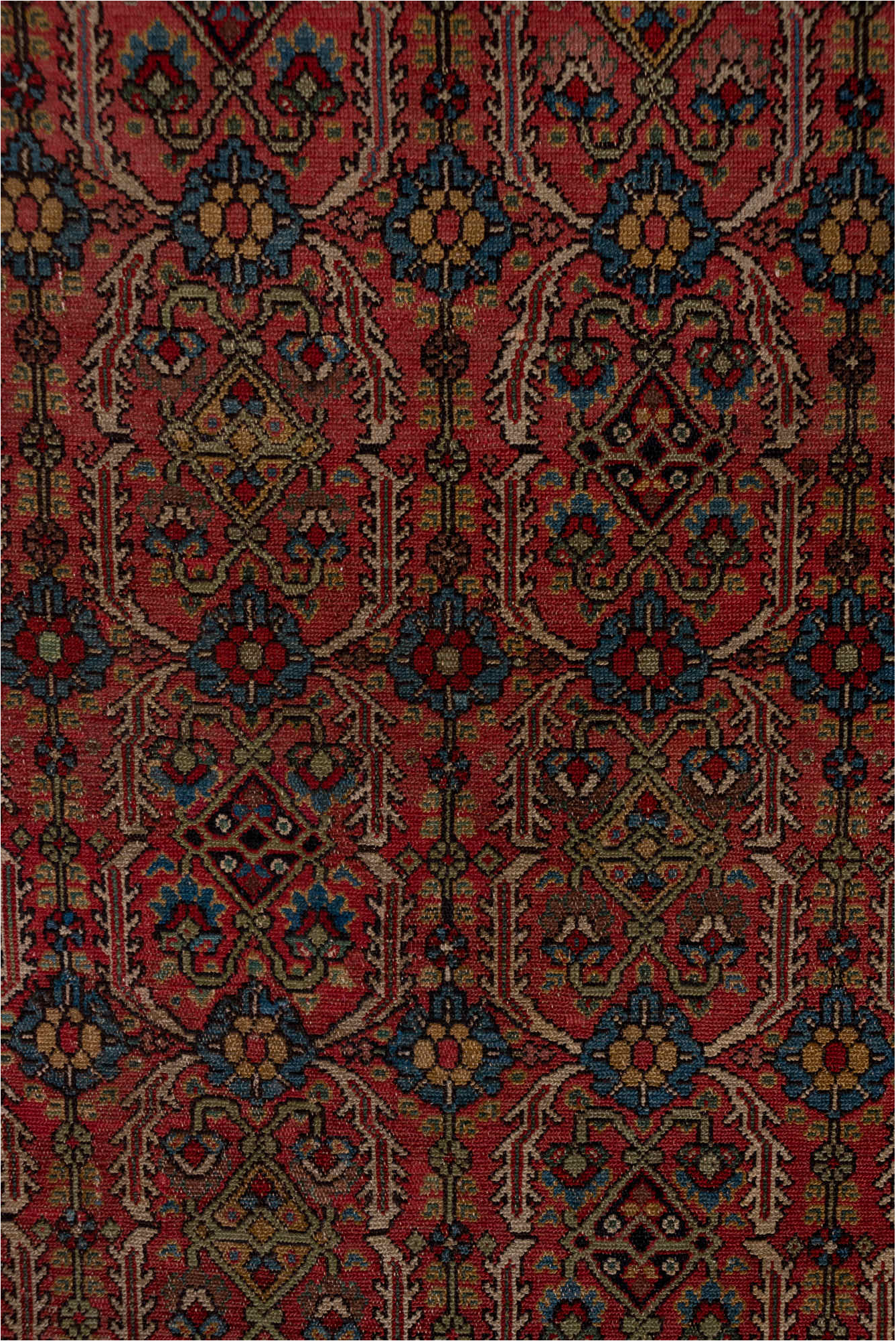 3' x 15' one-of-a-kind handmade vintage NW Persian runner rug. Color palette: black, brown, gray, pink, red