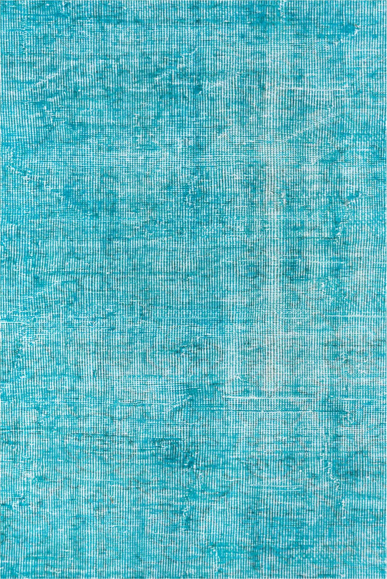 5' x 7' one-of-a-kind handmade vintage Overdyed rug. Color palette: blue, cadet blue, gray, light blue, off-white