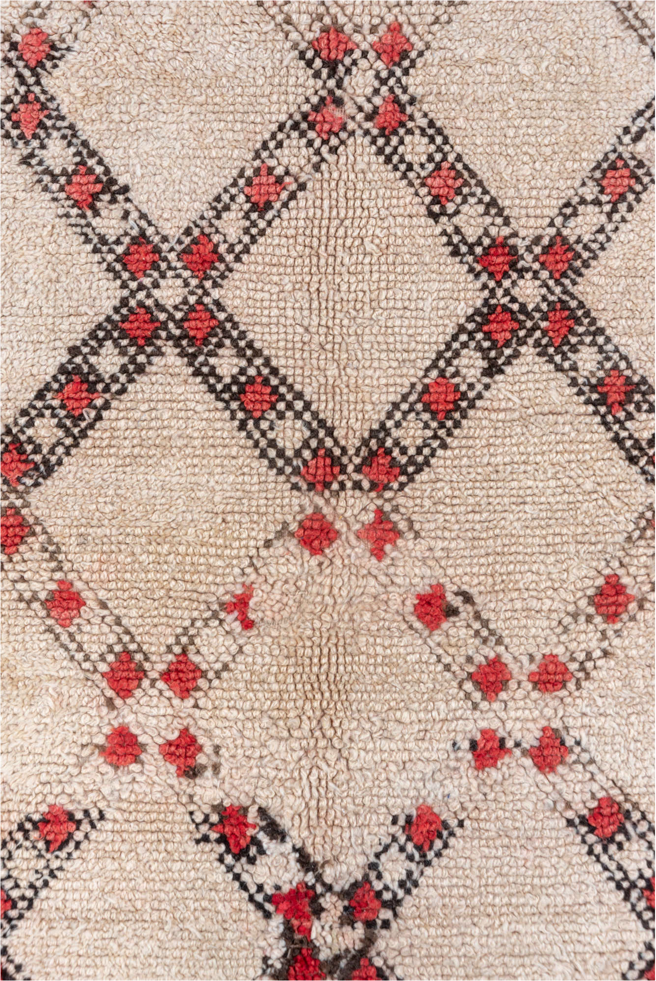 6' x 8' one-of-a-kind handmade vintage Moroccan medium size rug. Color palette: brown, gray, indian red, light gray