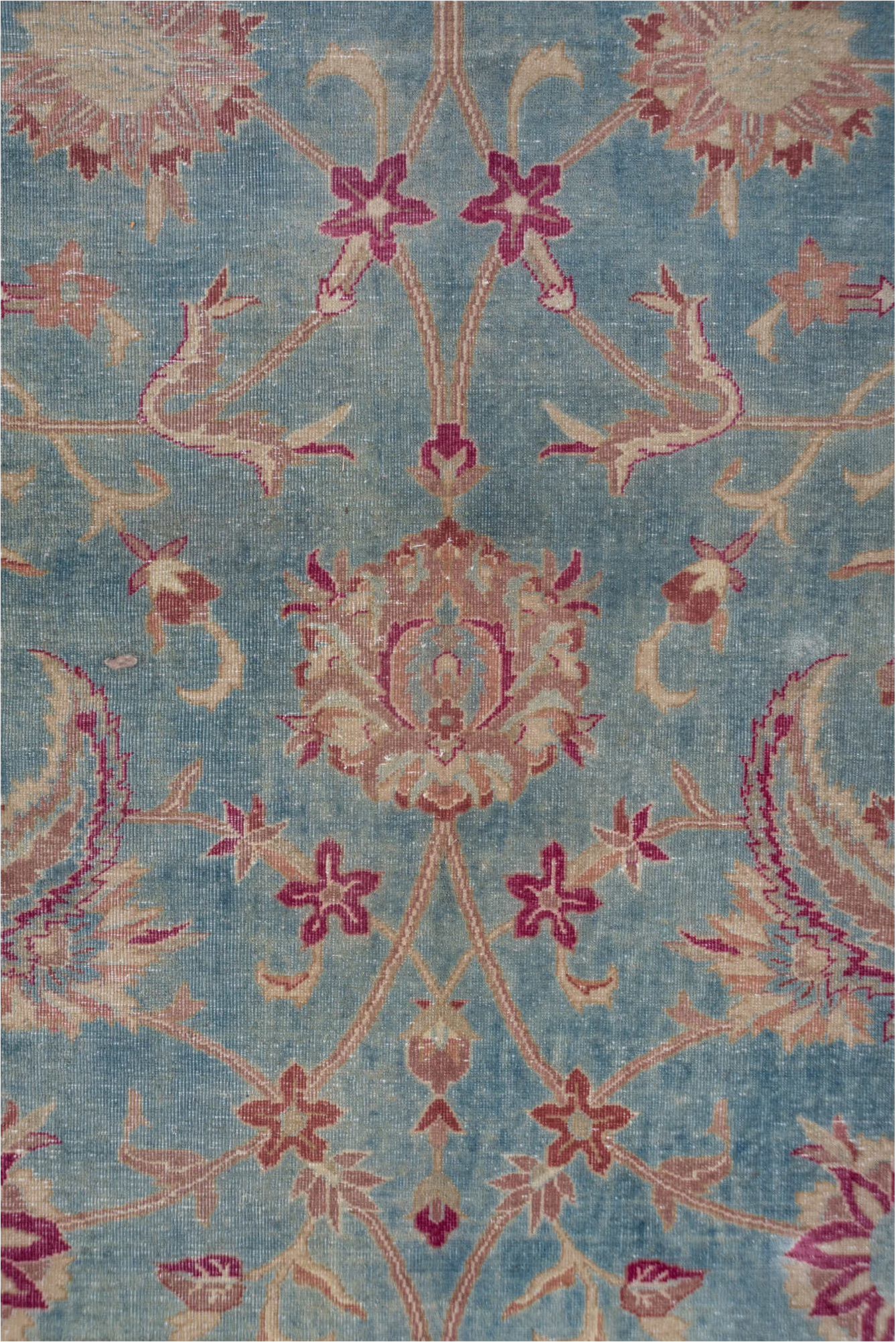 11' x 17' one-of-a-kind handmade vintage Sivas oversize rug. Color palette: blue, brown, dim gray, gray, light blue