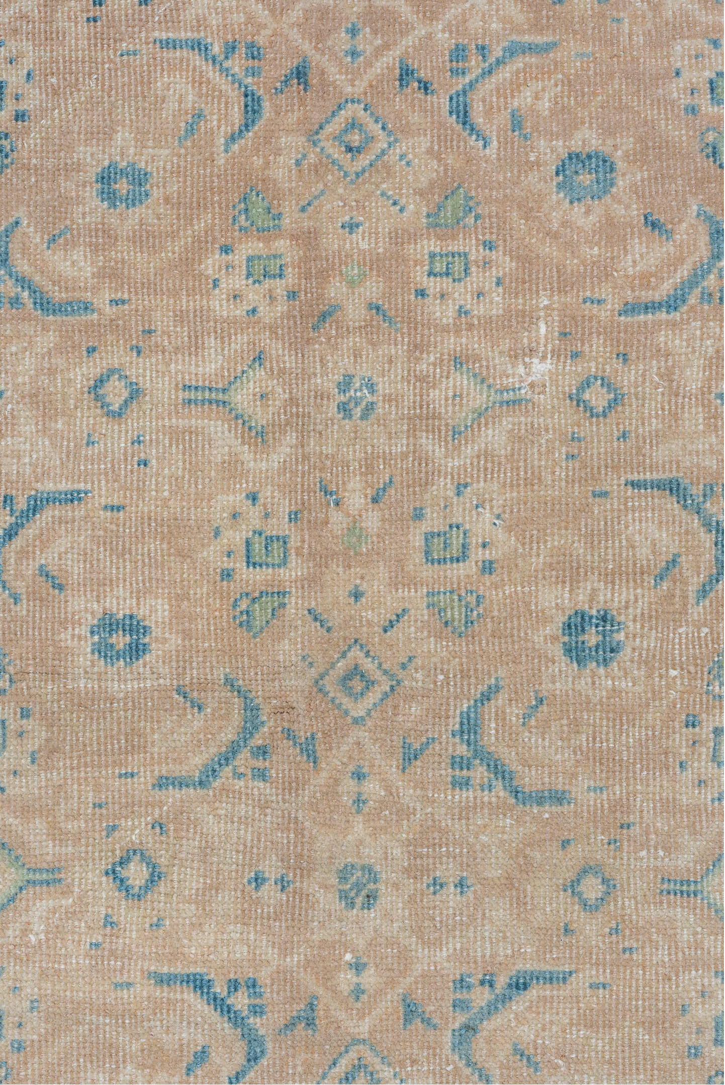 7' x 10' one-of-a-kind handmade vintage Mahal large size rug. Color palette: gray, off-white, blue, light blue, brown, linen