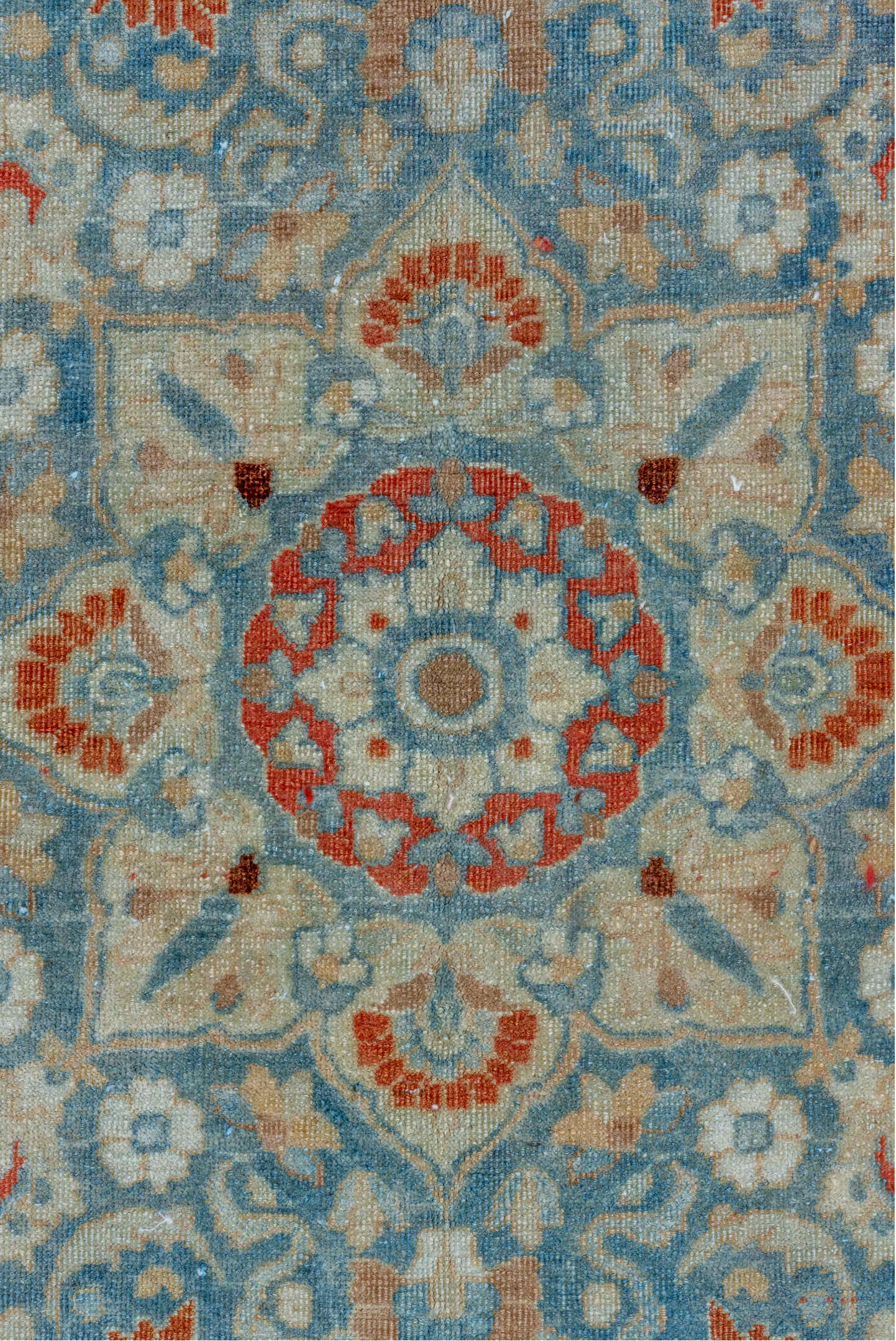 8' x 11' one-of-a-kind handmade vintage Tabriz large size rug. Color palette: gray, brown, light gray, blue, pink, red