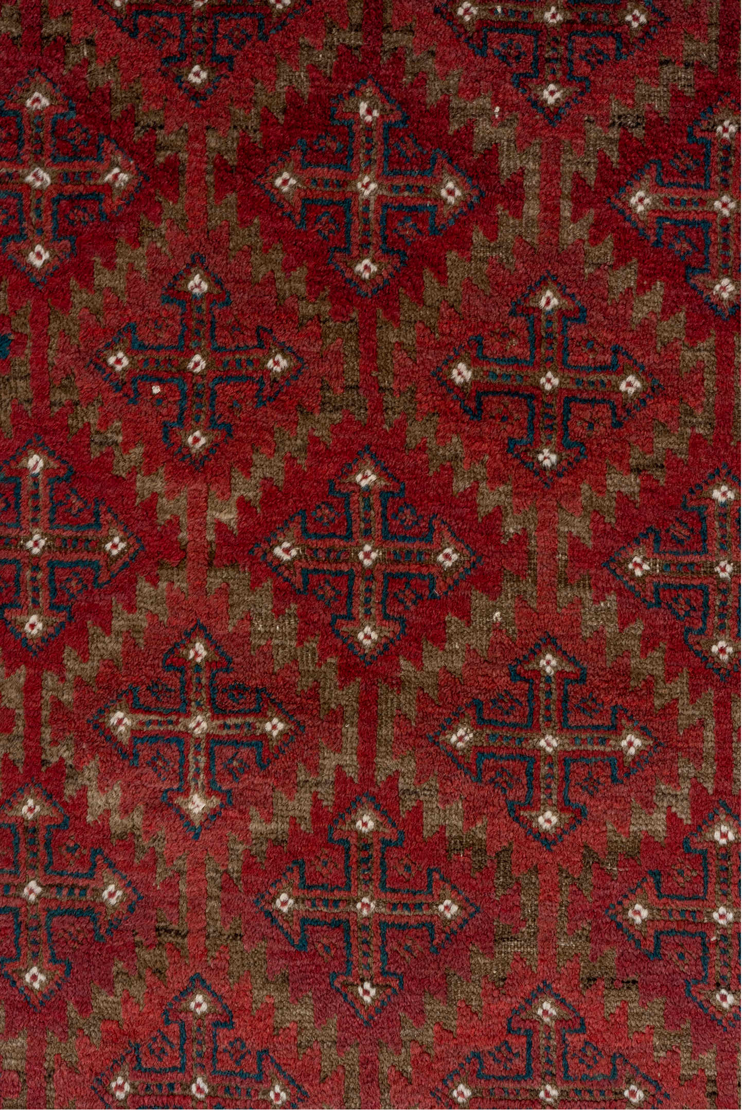 3' x 5' one-of-a-kind handmade vintage Belouch small size rug. Color palette: gray, pink, brown, red, light gray, blue