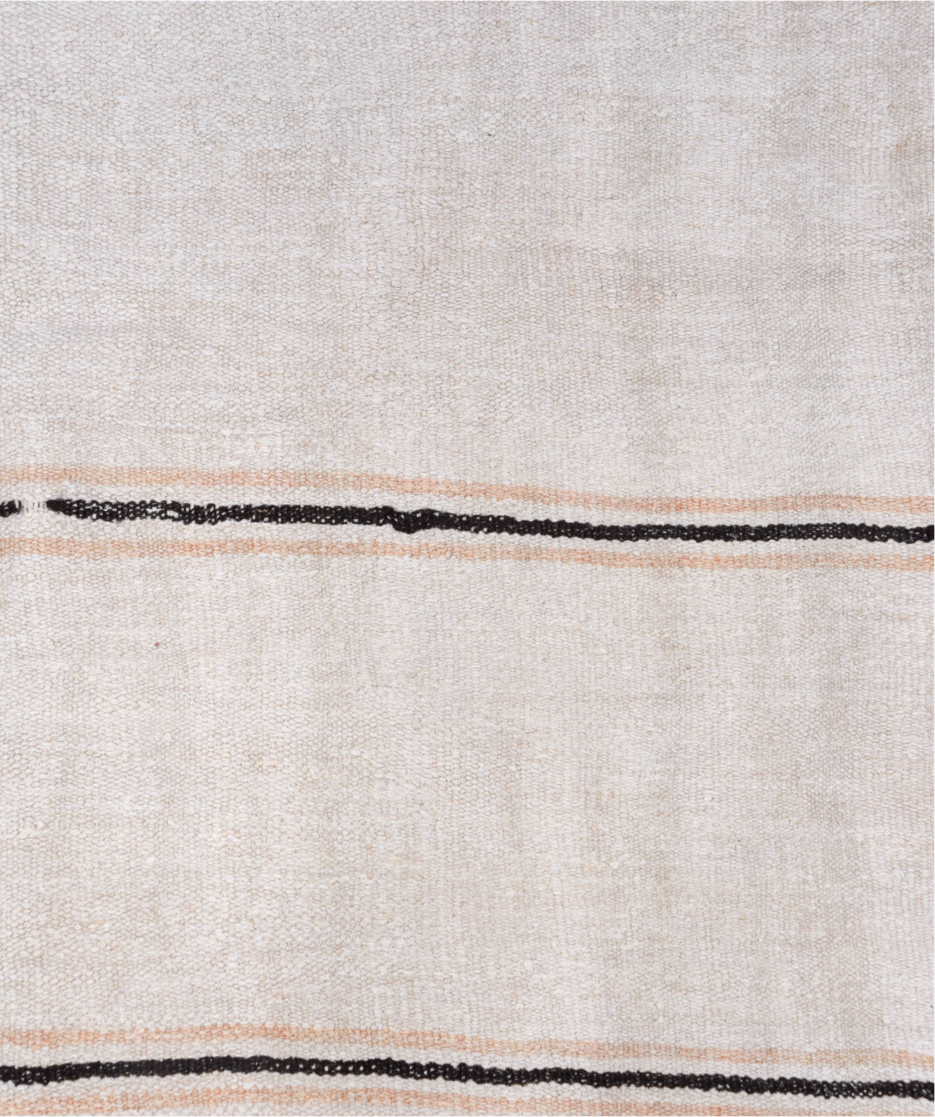 5' x 11' one-of-a-kind handmade vintage Hemp Kilim runner rug. Color palette: brown, dim gray, gainsboro, gray, light gray