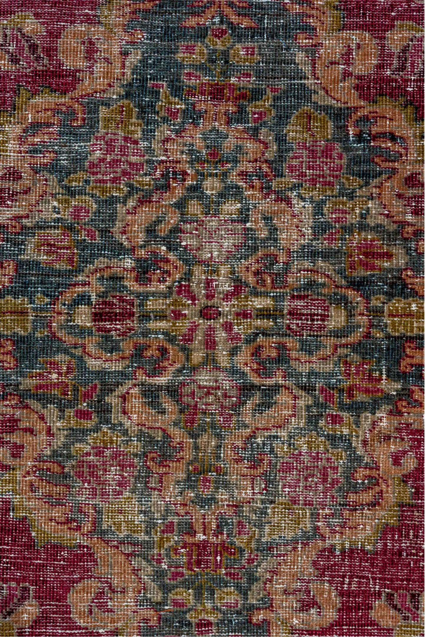 4' x 7' one-of-a-kind handmade vintage Sivas rug. Color palette: red, brown, gray, light gray, pink, off-white, black