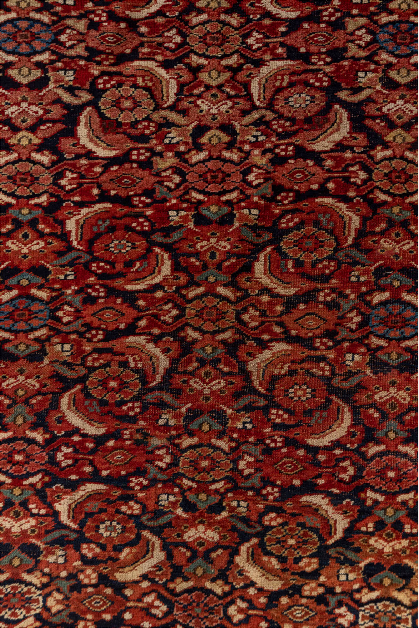 4' x 6' one-of-a-kind handmade vintage Bidjar small size rug. Color palette: brown, pink, red