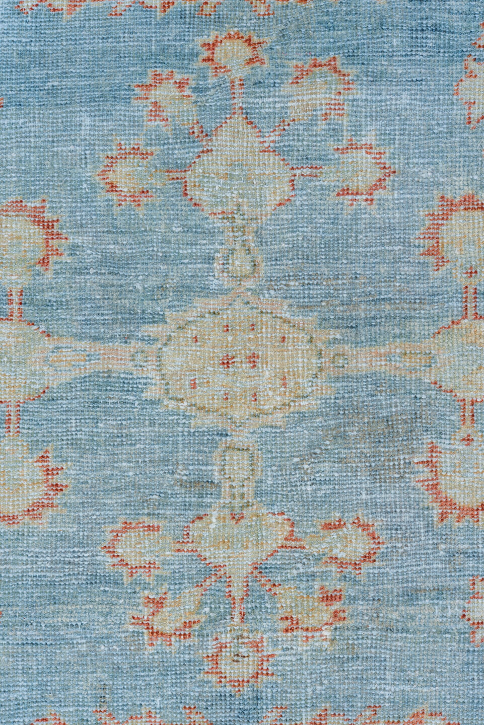 8' x 12' one-of-a-kind handmade vintage Mahal large size rug. Color palette: off-white, gray, light gray, light blue, pink