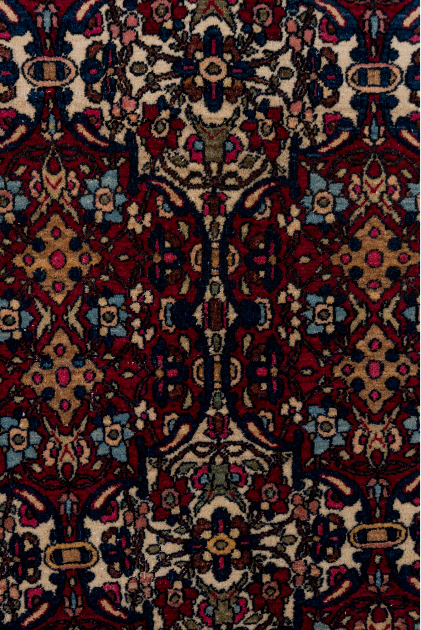 3' x 4' one-of-a-kind handmade vintage Isfahan small size rug. Color palette: black, blue, brown, charcoal, dim gray, gray