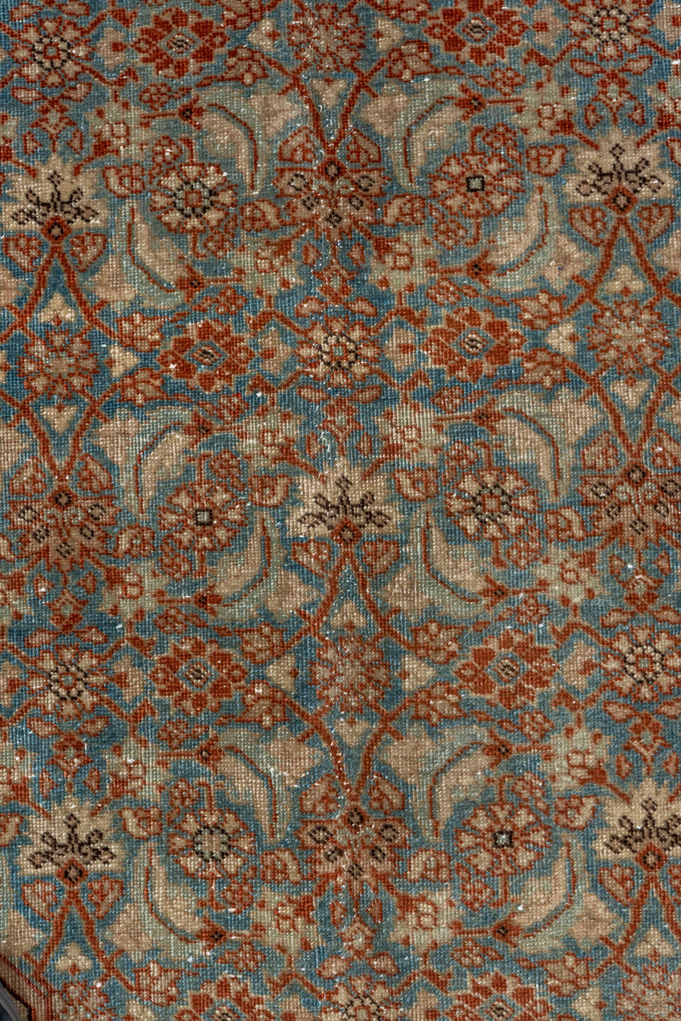 8' x 12' one-of-a-kind handmade vintage Tabriz large size rug. Color palette: gray, brown